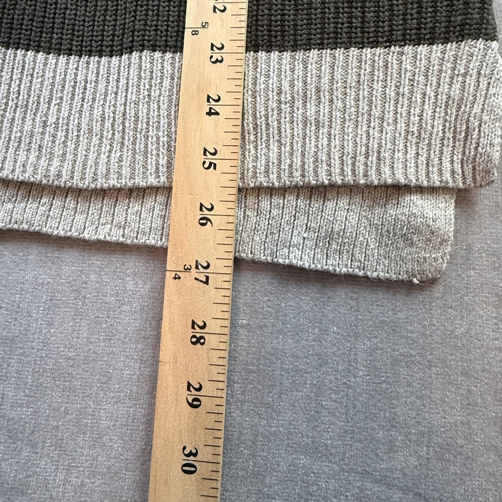 Madewell Striped Oversized Crewneck Sweater XL Pink Rust Olive Cotton Blend - Picture 3 of 5